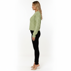 Knitted sweater with cable pattern for women - Soft and stylish sweater for spring and fall