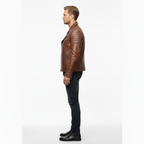 High-quality leather biker jacket for men
