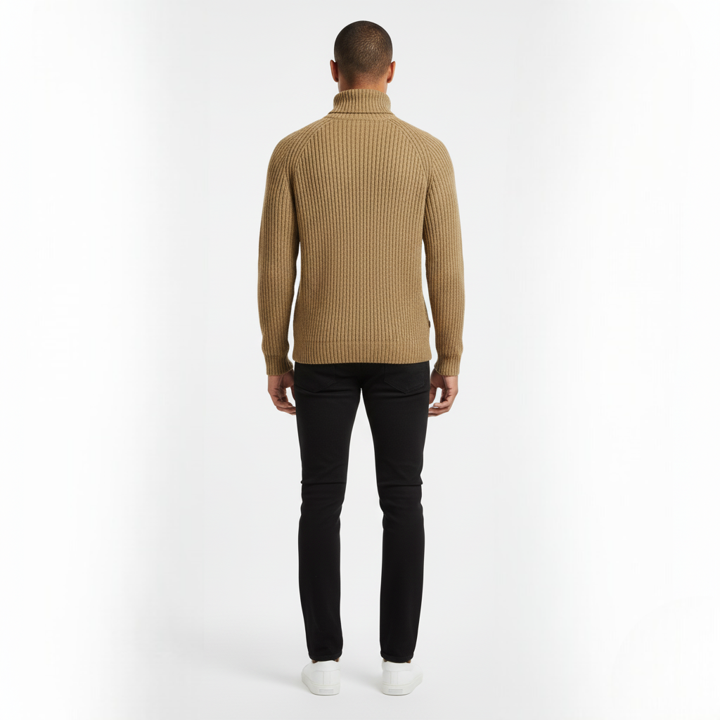 Breathable turtleneck sweater for men