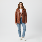 Stylish oversized leather jacket - comfortable and trendy for every day