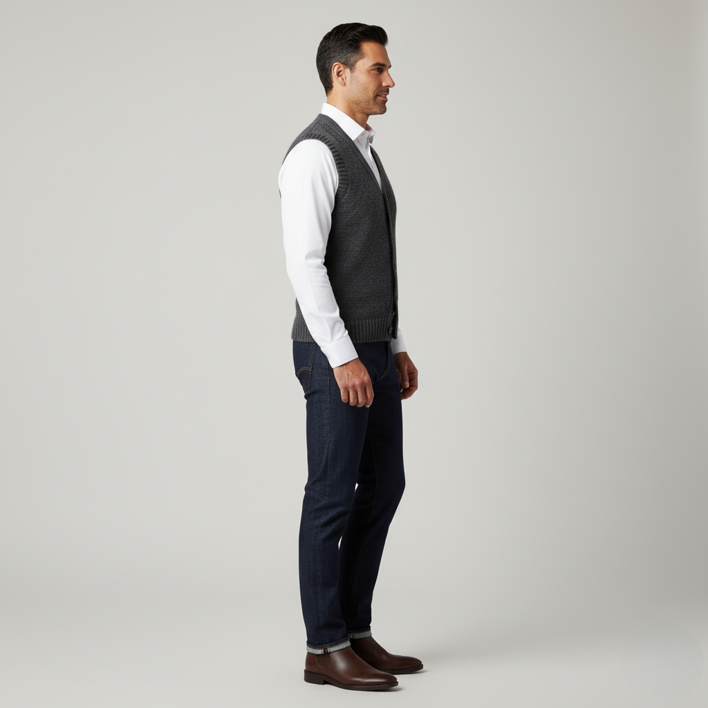 Men's wool Heritage V-Col vest