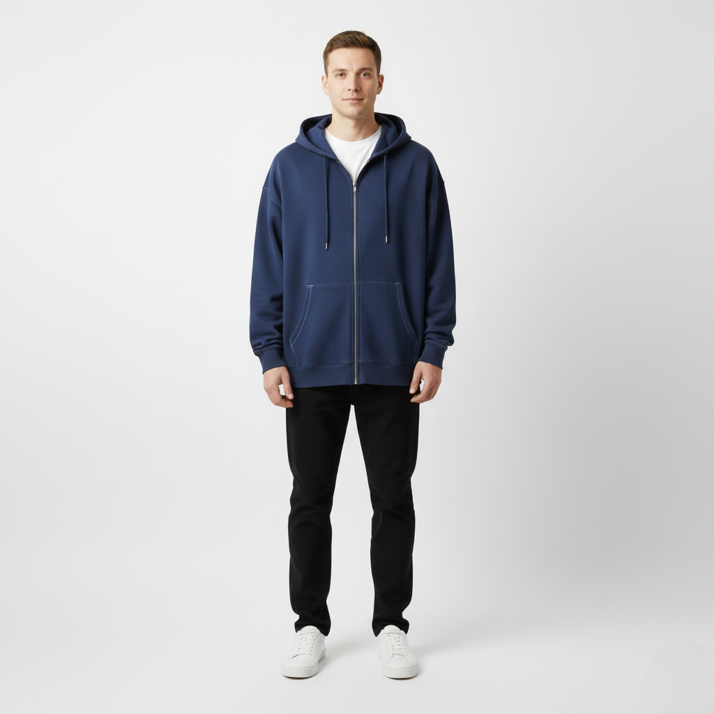 Men's hoodie | cotton, loose fit with zipper