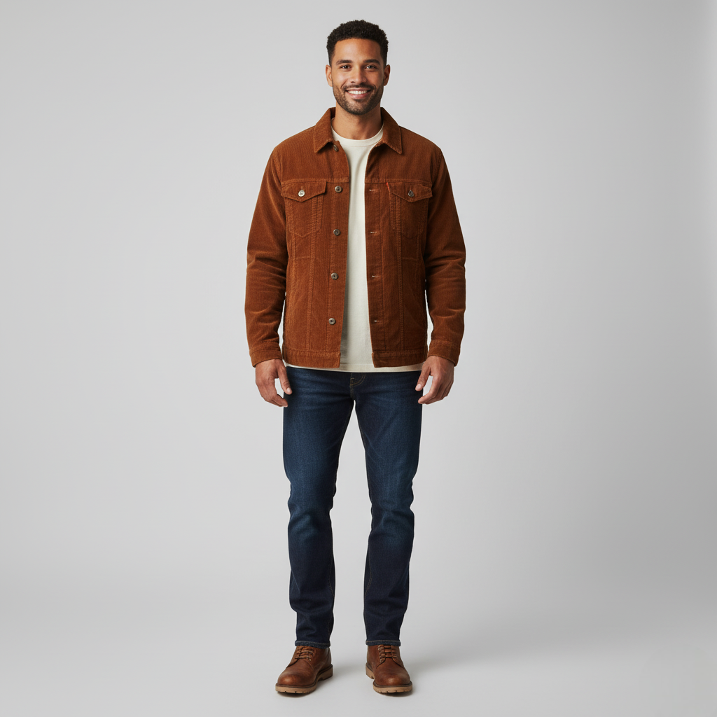 Timeless corduroy jacket with a modern design for men