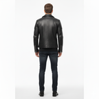 High-quality leather biker jacket for men