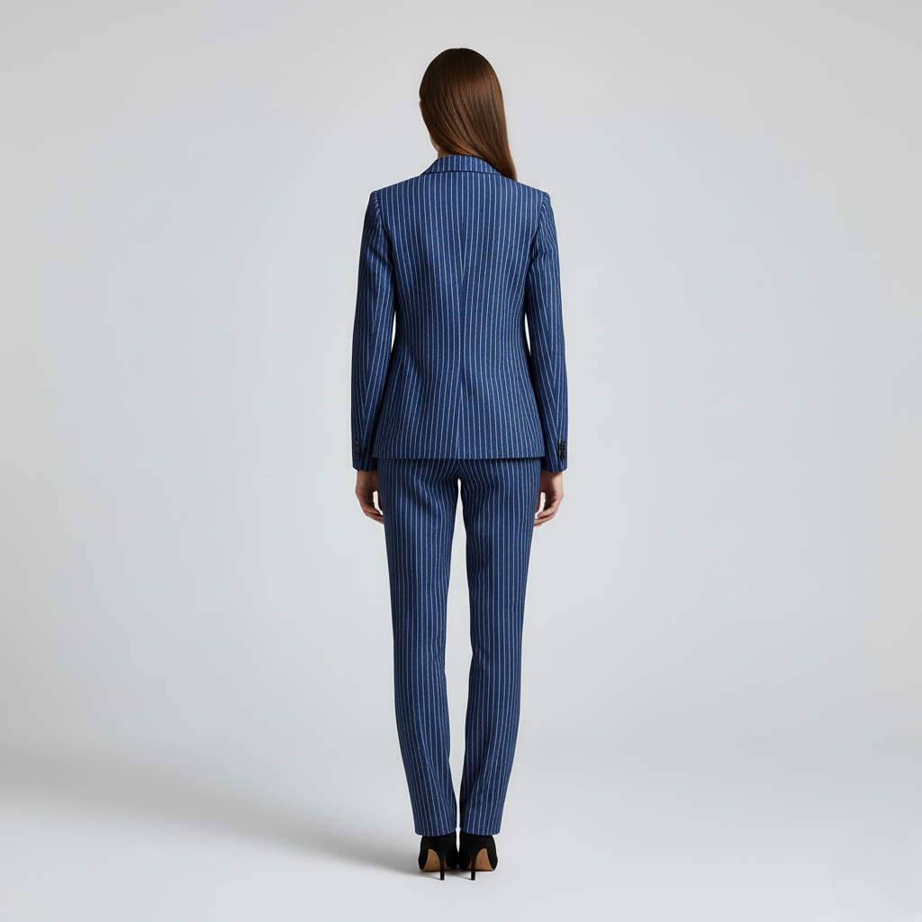 Elegant striped women's suit - chic and comfortable