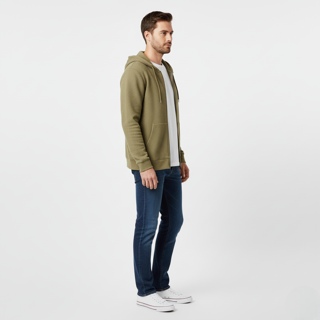 Men's jacket | waffle structure, comfortable fiber blend